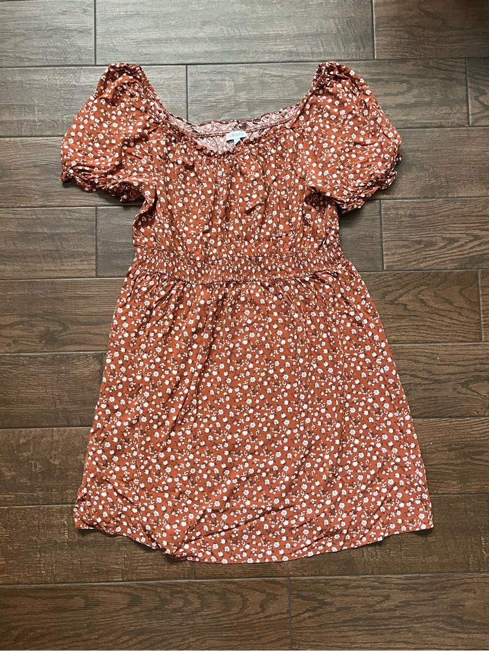 Luxology Rust Floral Midi Dress